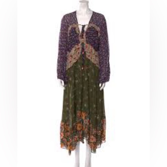 Farm Rio Mixed Liberty Floral Midi Dress SzSmall - Picture 3 of 8